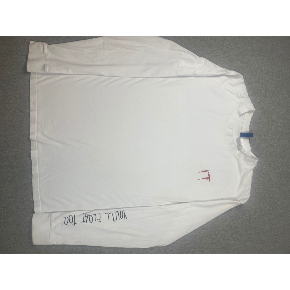 H&M IT Movie Graphic Tee Mens Medium White Good Pennywise Long Sleeve Shirt